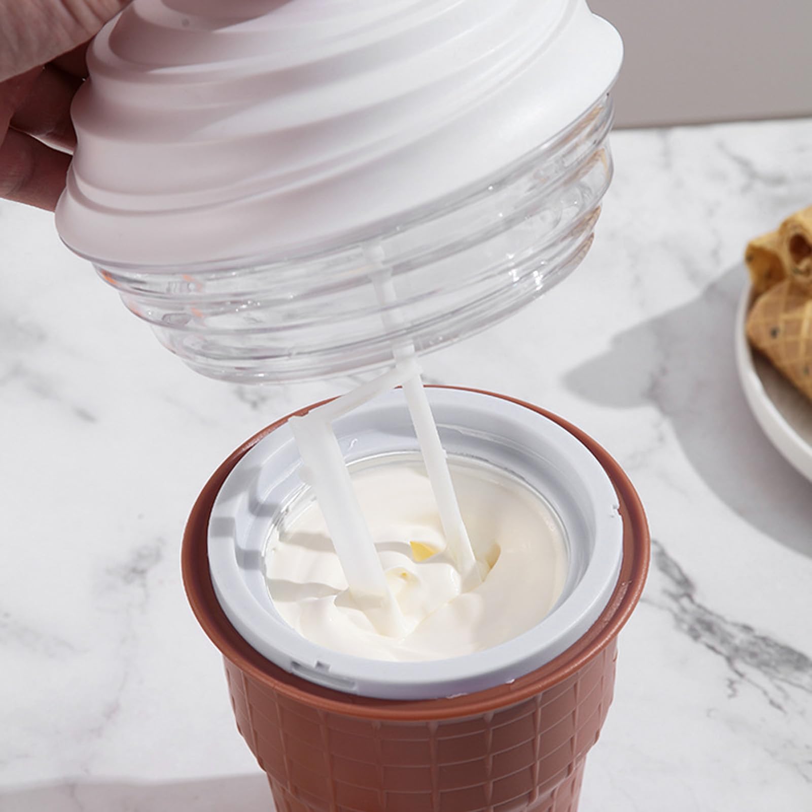 DIY Ice Cream Maker, Electric Ice Cream Machines for Homemade Sorbets Frozen Yogurt and Milkshakes, Beginner Friendly Frozen Desserts Maker Cup, Gifts For Friends