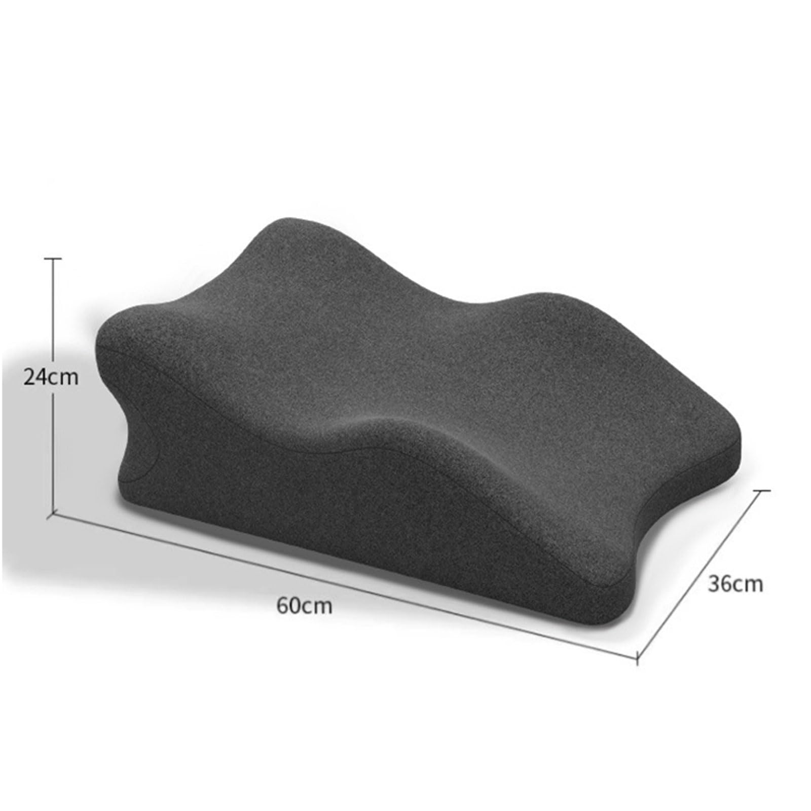 Almohada Piernas Elevadas Almohada Piernas Cojin Piernas Dormir, Material De Espuma ViscoeláStica, Antideslizante, Gris Oscuro,Negro
