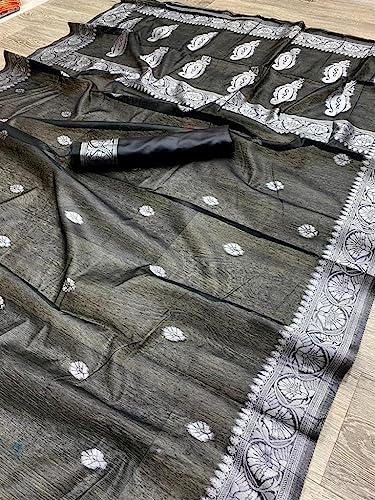 Image of Flosive Women's Cotton Saree With Blouse Piece