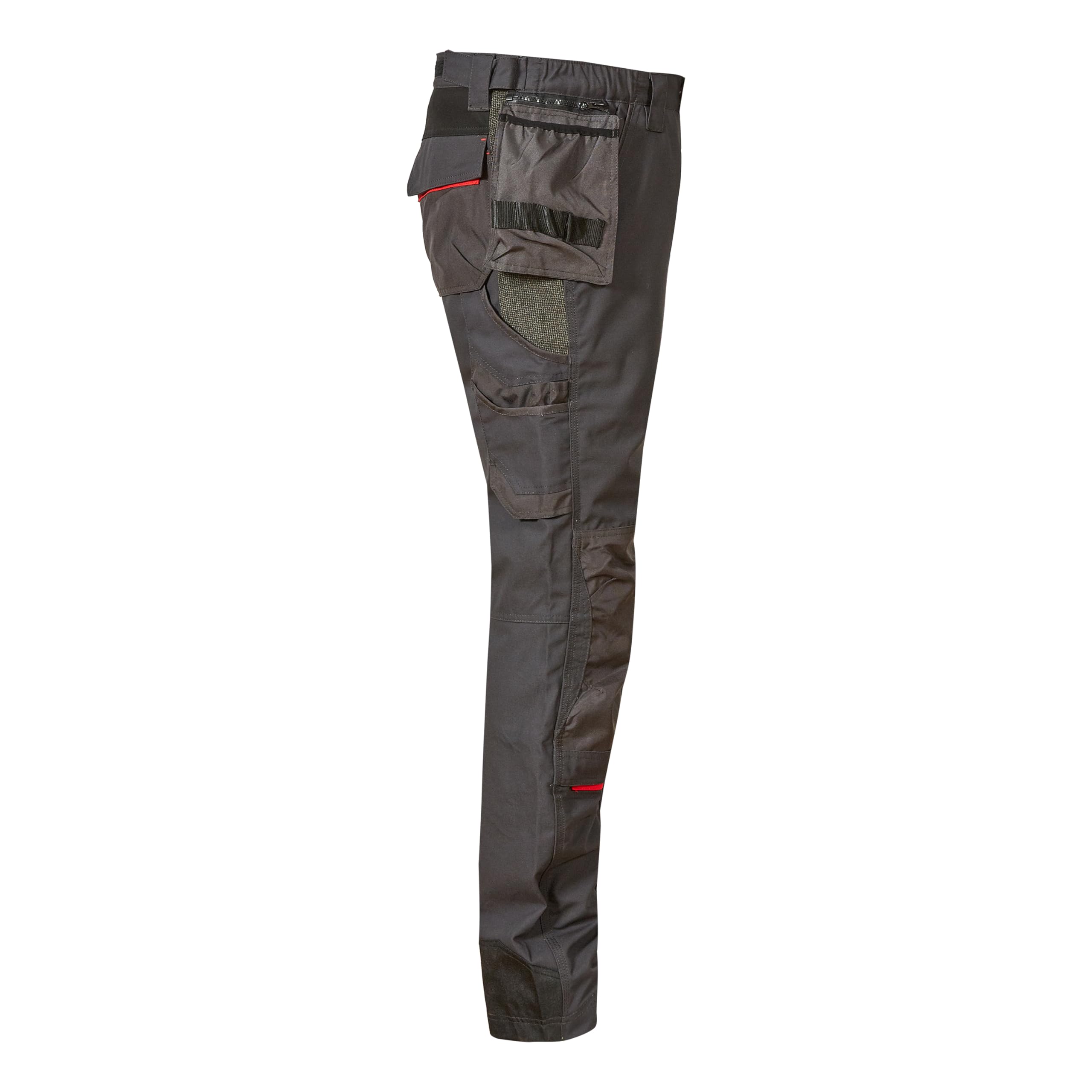 U-Power RACE, pantalón de trabajo para hombre, pantalón cargo con cintura elástica, con bolsillos para rodilleras, multibolsillos, tela cómoda, ropa exterior resistente y duradera - Grey Meteorite 44