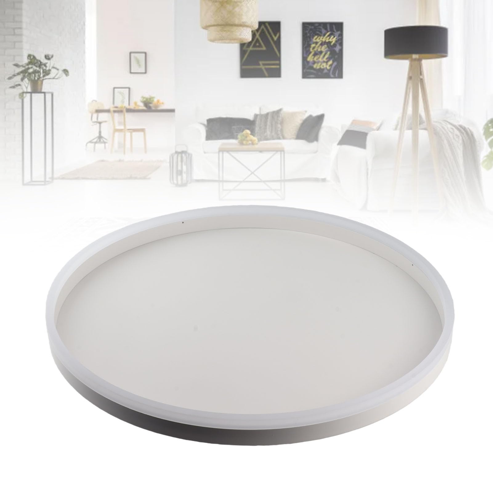 lampas Sufitowa LED do Montażu Podtynkowego, z możliwością (WHITE) | Pilot i Aplikacja, 3 Temperatury Barwowe, CRI90+, do Salonu, Sypialni, Przedpokoju, Kuchni, Okrągłe