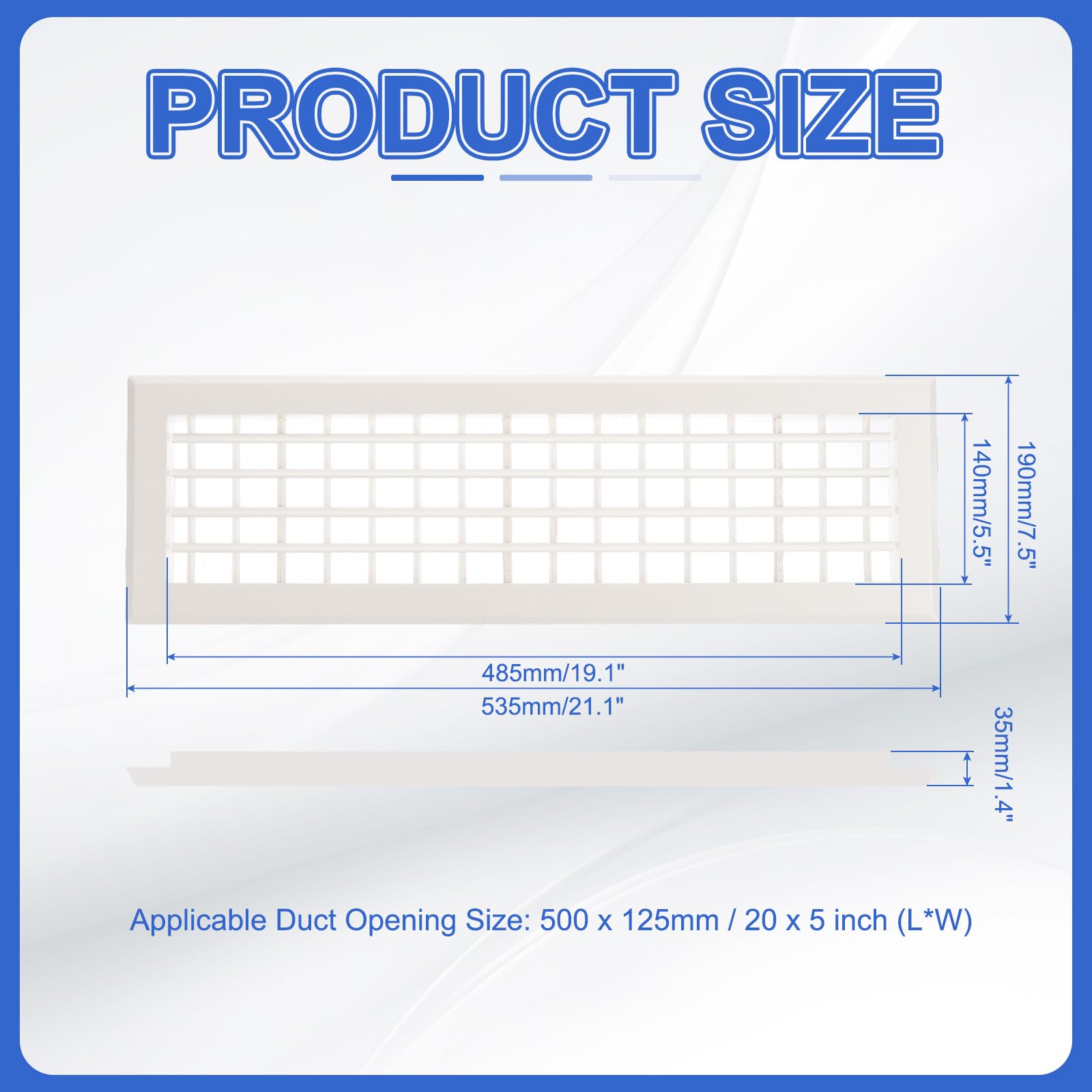 PATIKIL 20x5 Inch Plastic Ventilation Grille - Image 2