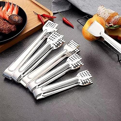 Silicium Titane métal Titane Cuisson en Acier Inoxydable Chaleur évider Barbecue Nourriture Cuisine Pince Alimentaire Pain Salade glaçon Pince Pince(BM)
