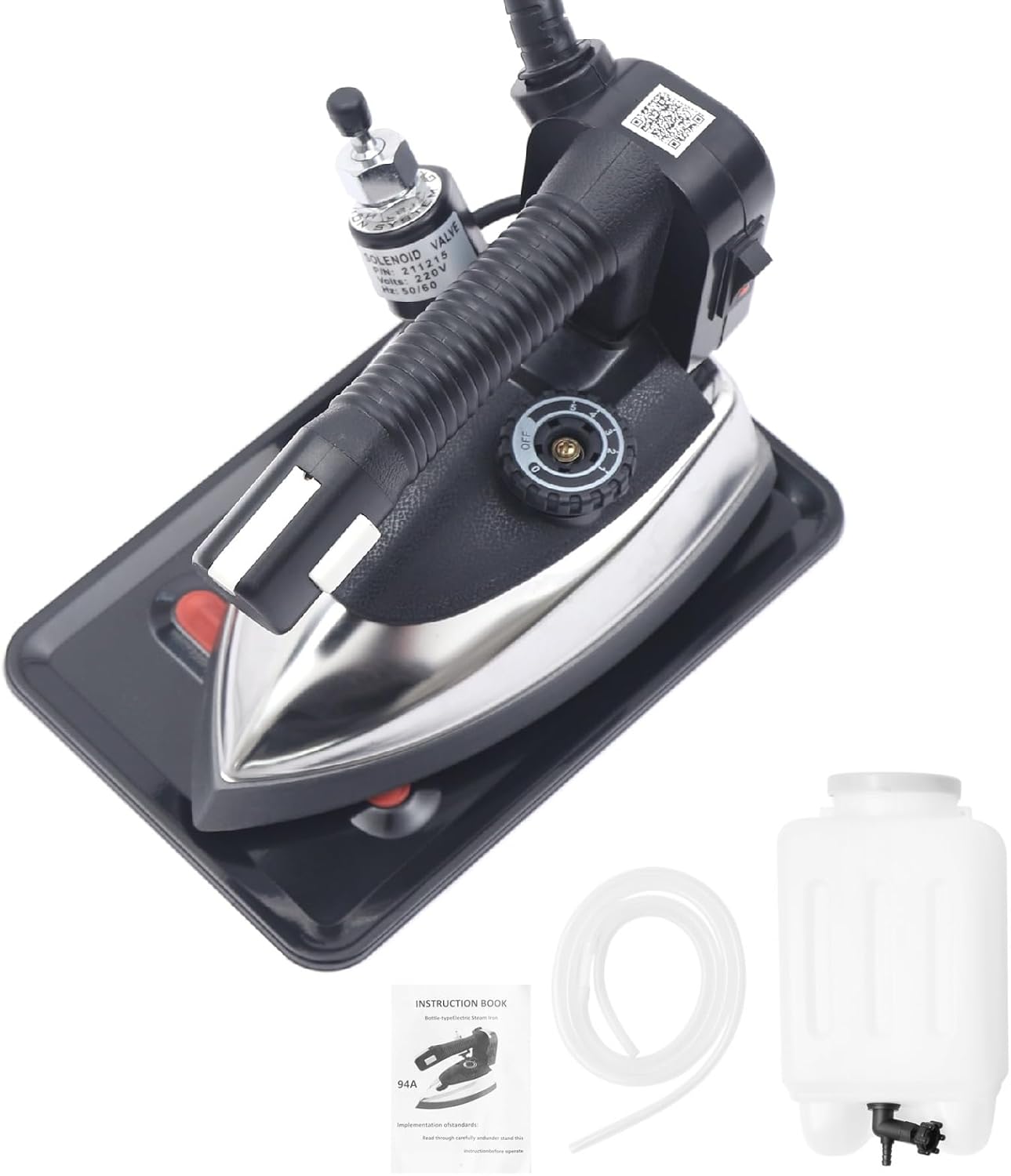 Iron, 1200w Industrial Electric Steam Iron, 5 Adjustable Temp Industrial, 110v Electric Iron with 3L Water Tank for Clothing Store Laundry Cloth Factories, Fast Heat Up