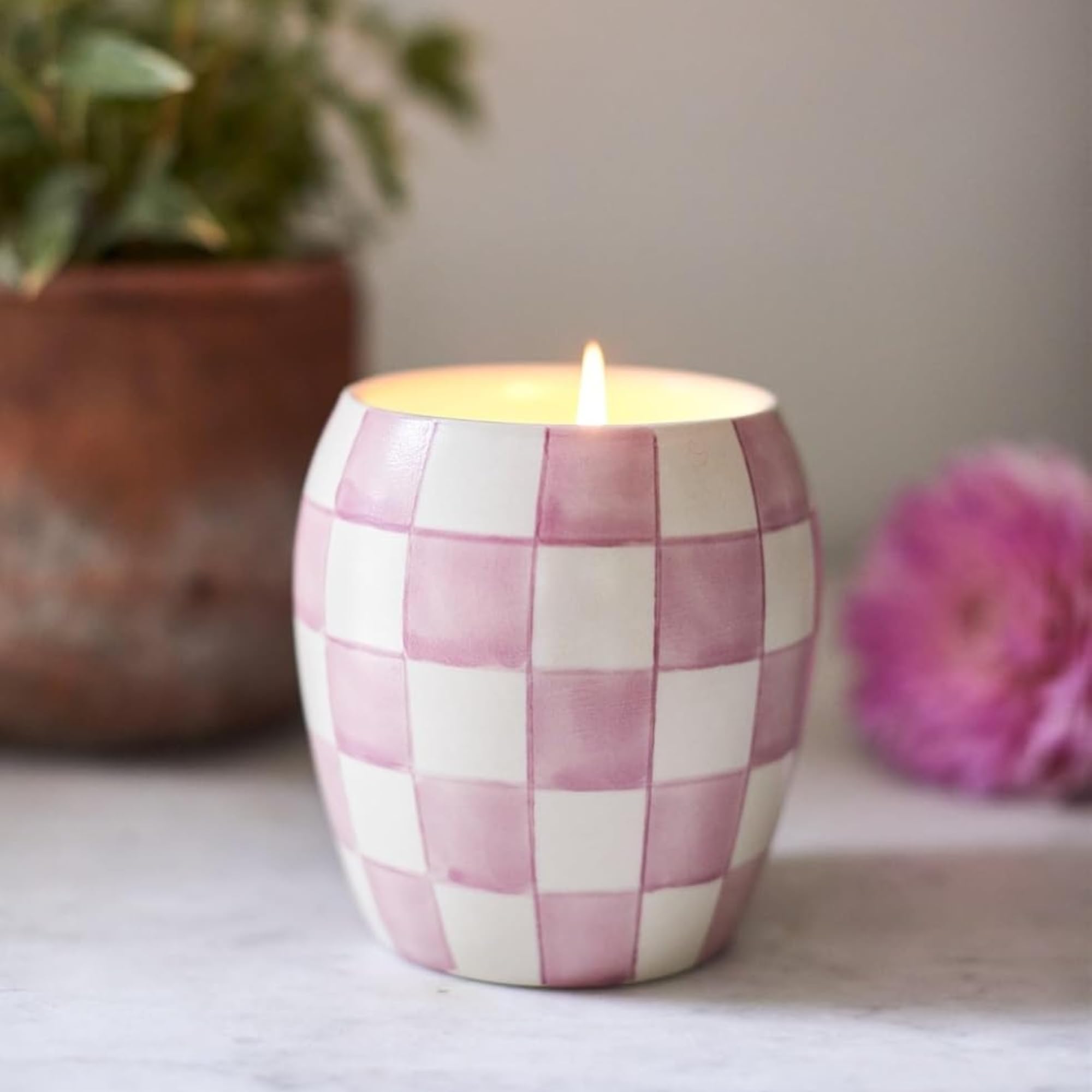 Paddywax Checkmate Artisan ręcznie nalewana świeca zapachowa, 325 ml, lawendowa mimoza