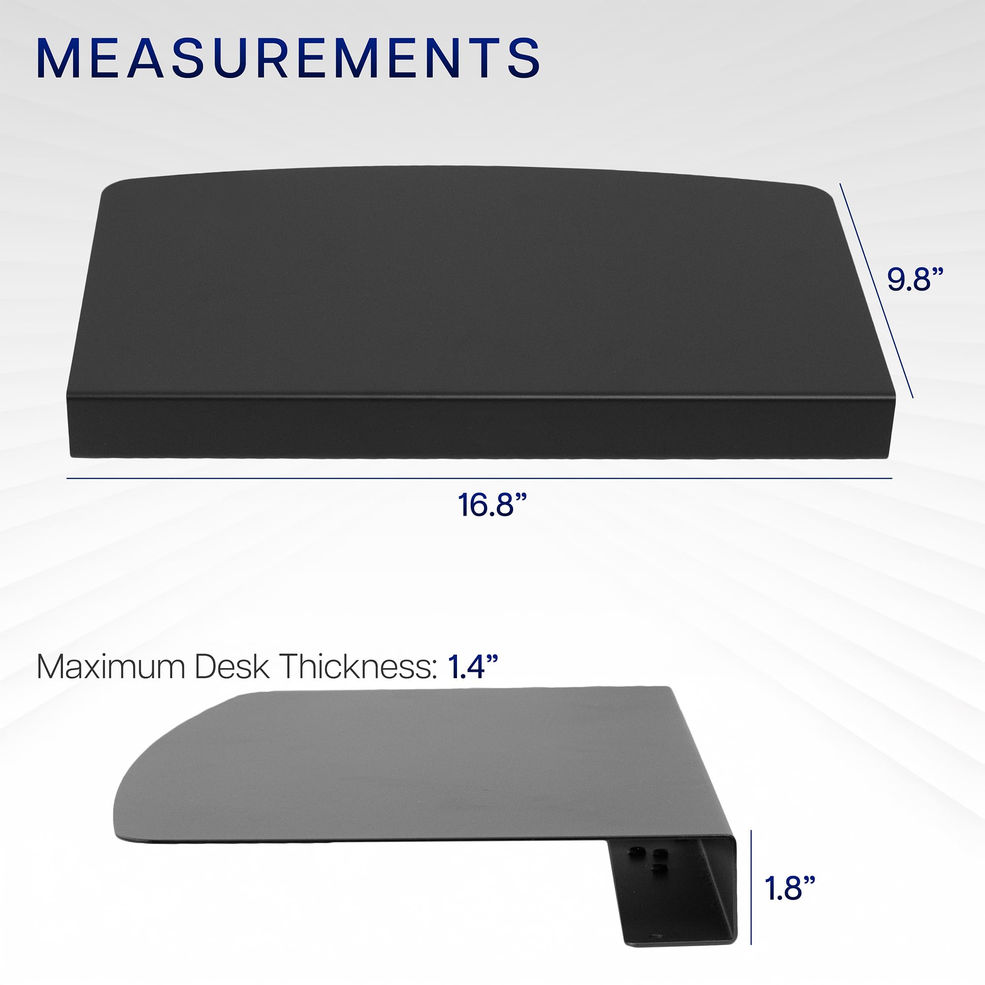 Connecteur D'angle VIVO DESK-AC07S - Plateau Pour Bureau En L, Support Clavier, Noir, 43,2 Cm Plateau Bureau En L