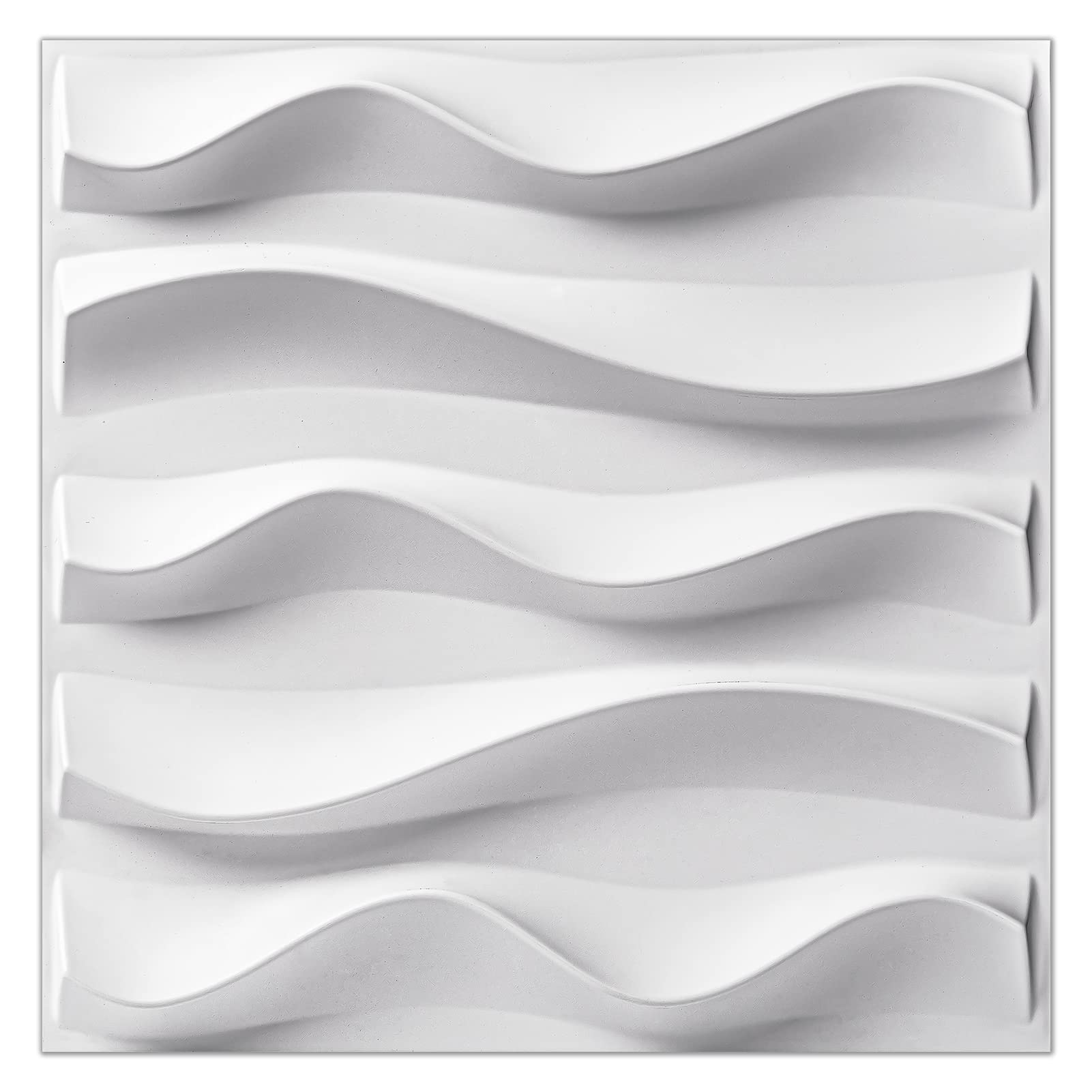 Art3dwallpanels 33 Pack 3D Wall Panel for Interior Wall Decor, PVC Textured Accent Wall, Elegant Wave 3D Wallpaper Modern Wall Tiles, White