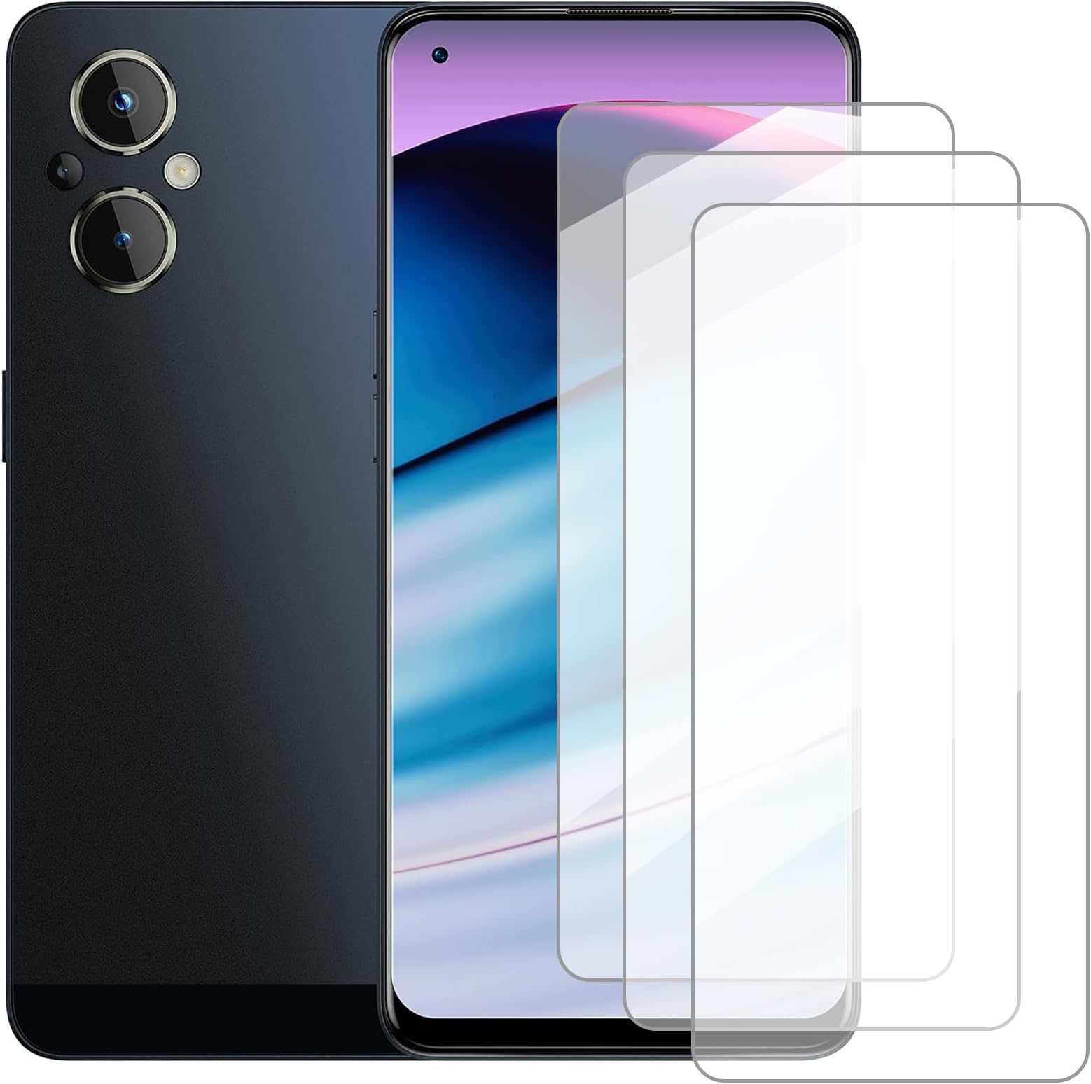 Screen Protector Compatible with Oneplus Nord N20 5G(6.43 Inch) [3 Pack] Glass Screen Protector Suitable for GN2200, Tempered Glass Protective Film