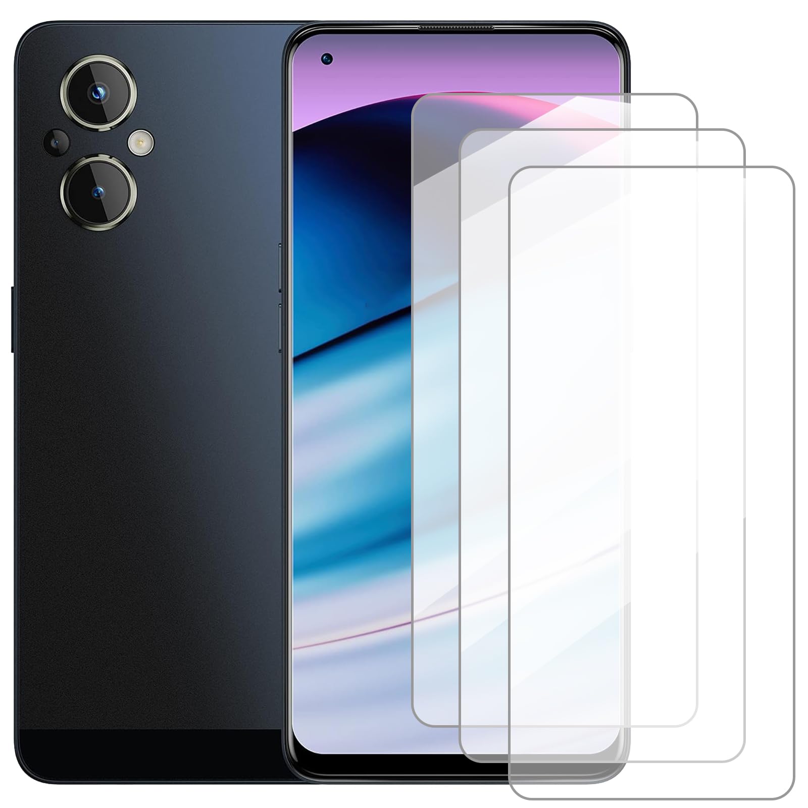 Screen Protector Compatible with Oneplus Nord N20 5G(6.43 Inch) [3 Pack] Glass Screen Protector Suitable for GN2200, Tempered Glass Protective Film