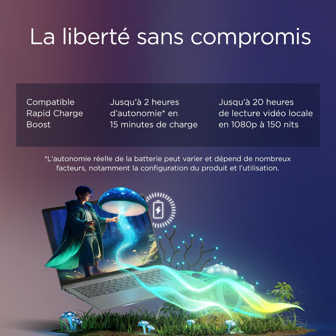 Lenovo IdeaPad Slim 5 14IMH10 - Ordinateur Portable 14'' WUXGA (Intel Core Ultra 5 135H, RAM 16Go, SSD 512Go, Windows 11 Home) Clavier AZERTY Français Non rétroéclairé - Gris