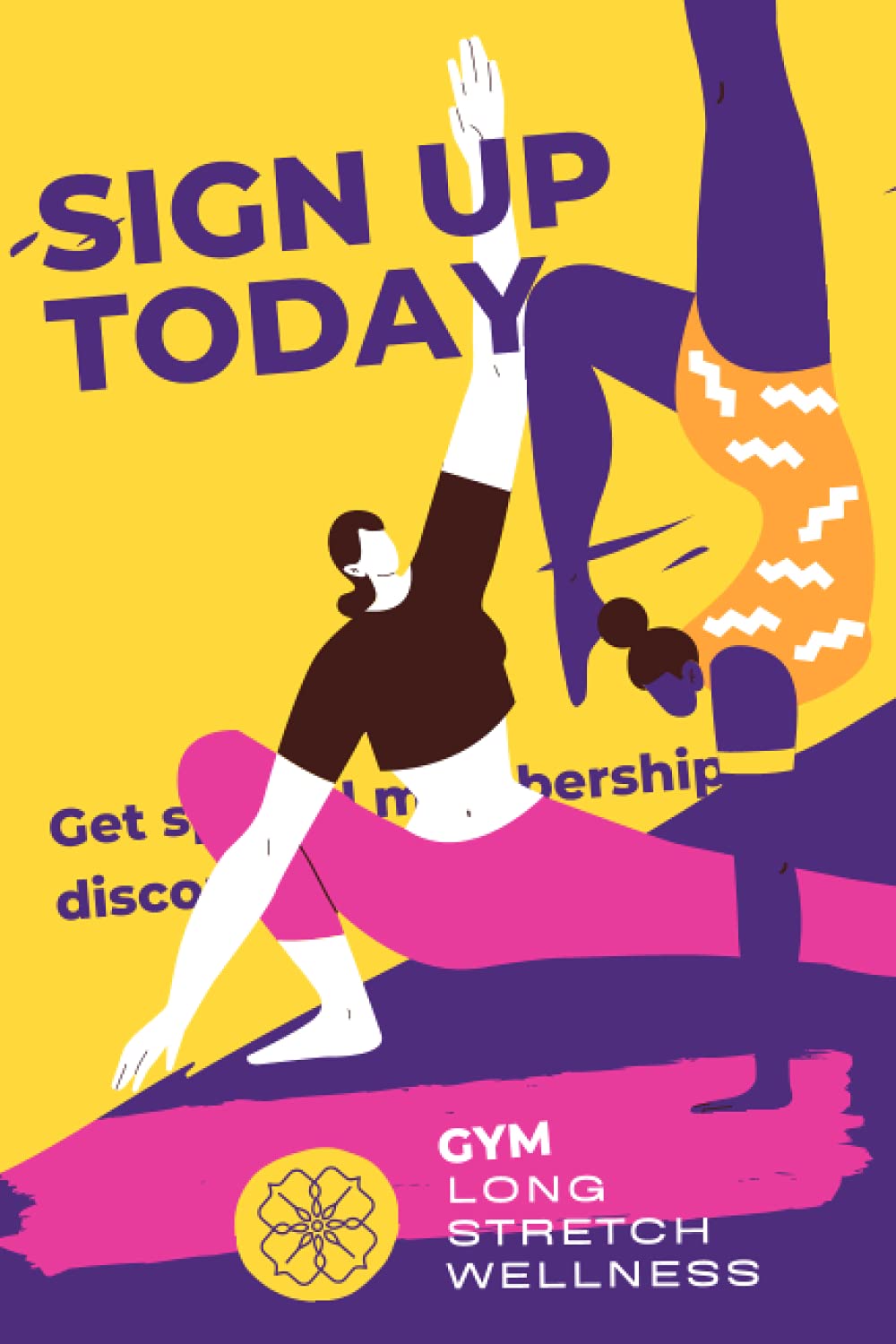 Sign Up Today GYM Long Stretch Wellness: 100 Days For Gym of Yourself and Healthy Living, Fitness Log Book For Yoga, Daily Fitness And Cardio, Gratitude Journal