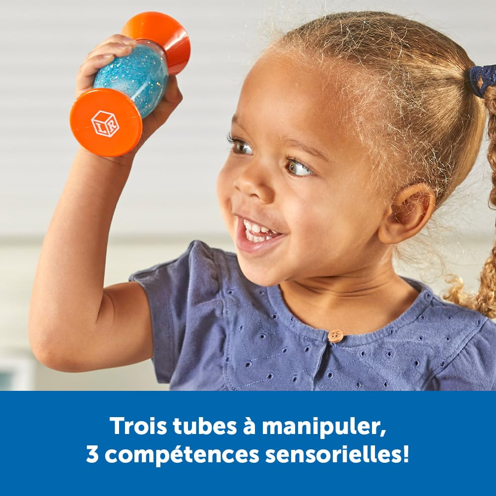 Learning Resources Lot de 3 tubes sensoriels Trio Fidget Tubes, à partir de 3 ans, motricité fine, jouets sensoriels pour tout-petits et enfants, matériel d'orthophonie, jouets sensoriels