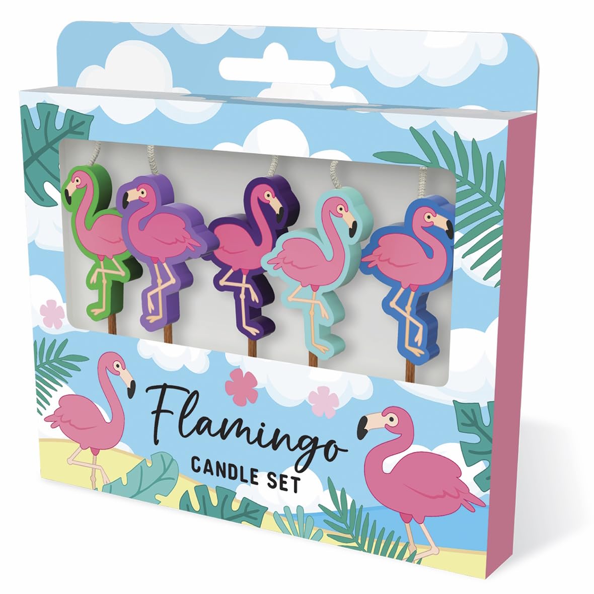 Global Journey Gifts Birthday Cake Celebration Girls Kids Fun Shaped Novelty Candle Set (Flamingo)