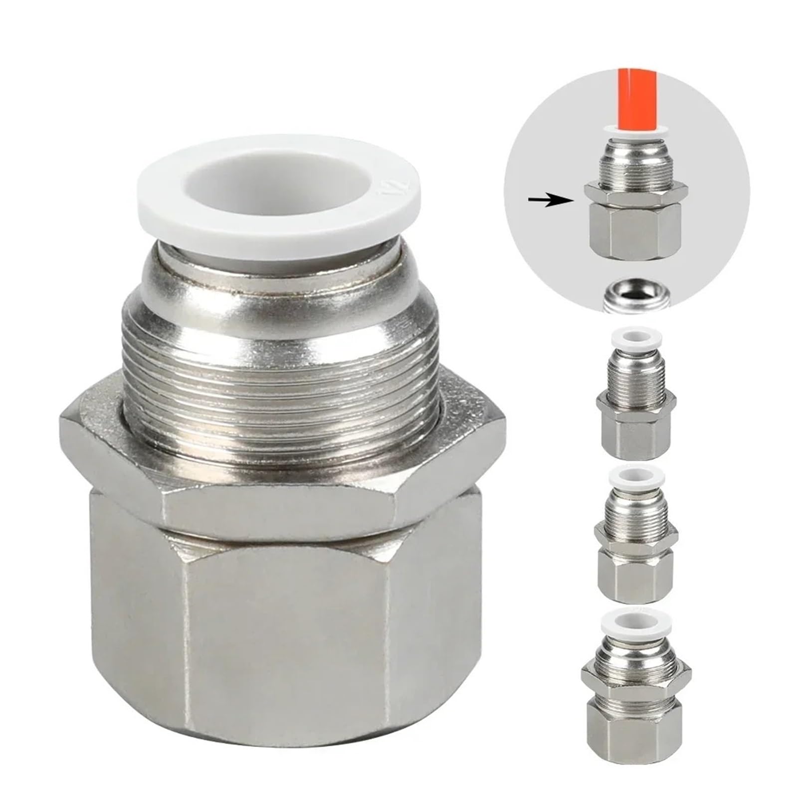 5/10 Stück pneumatische Schottverschraubung 4 mm 6 mm Luftschlauchanschluss Steckverbinder R 1/8 1/4 3/8 1/2 Fittings Set 8 mm 10 mm(4 (Hose O.D. 4MM),02 (BSP1-4) 5pcs)