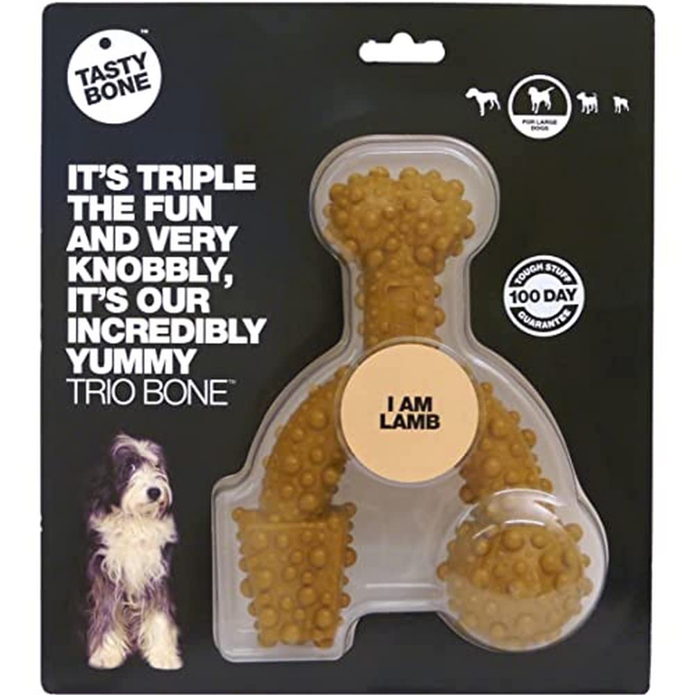 Buy Tasty Trio Nylon Dog Chew for Large Dogs (Lamb Flavoured) Exceptionally Tough, Promotes