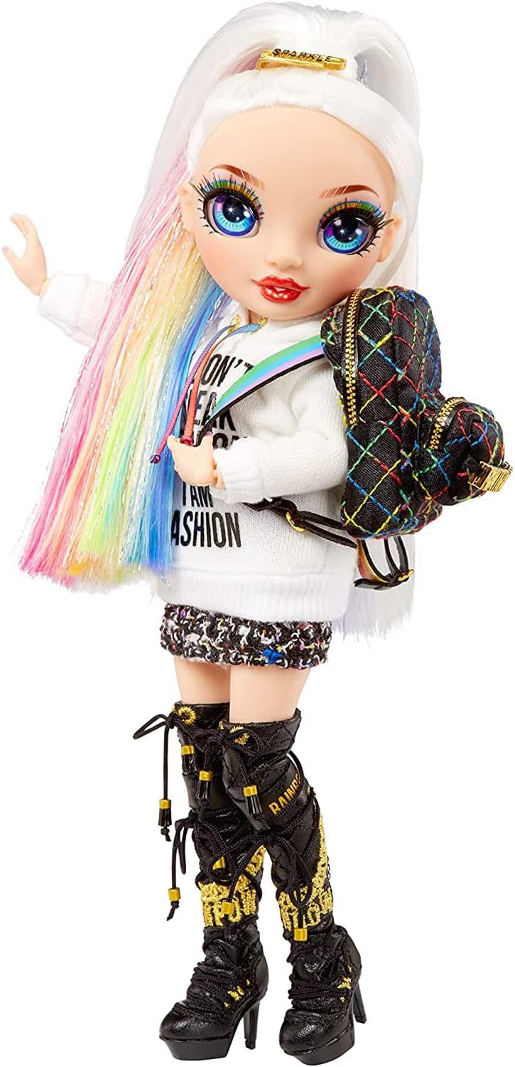Junior High - AMAYA RAINE - 9"/23cm Rainbow Fashion Doll with Outfit and Accessories - Includes Fabric Backpack with Open and Close Feature - Gift and Collectable for Kids Ages 6+