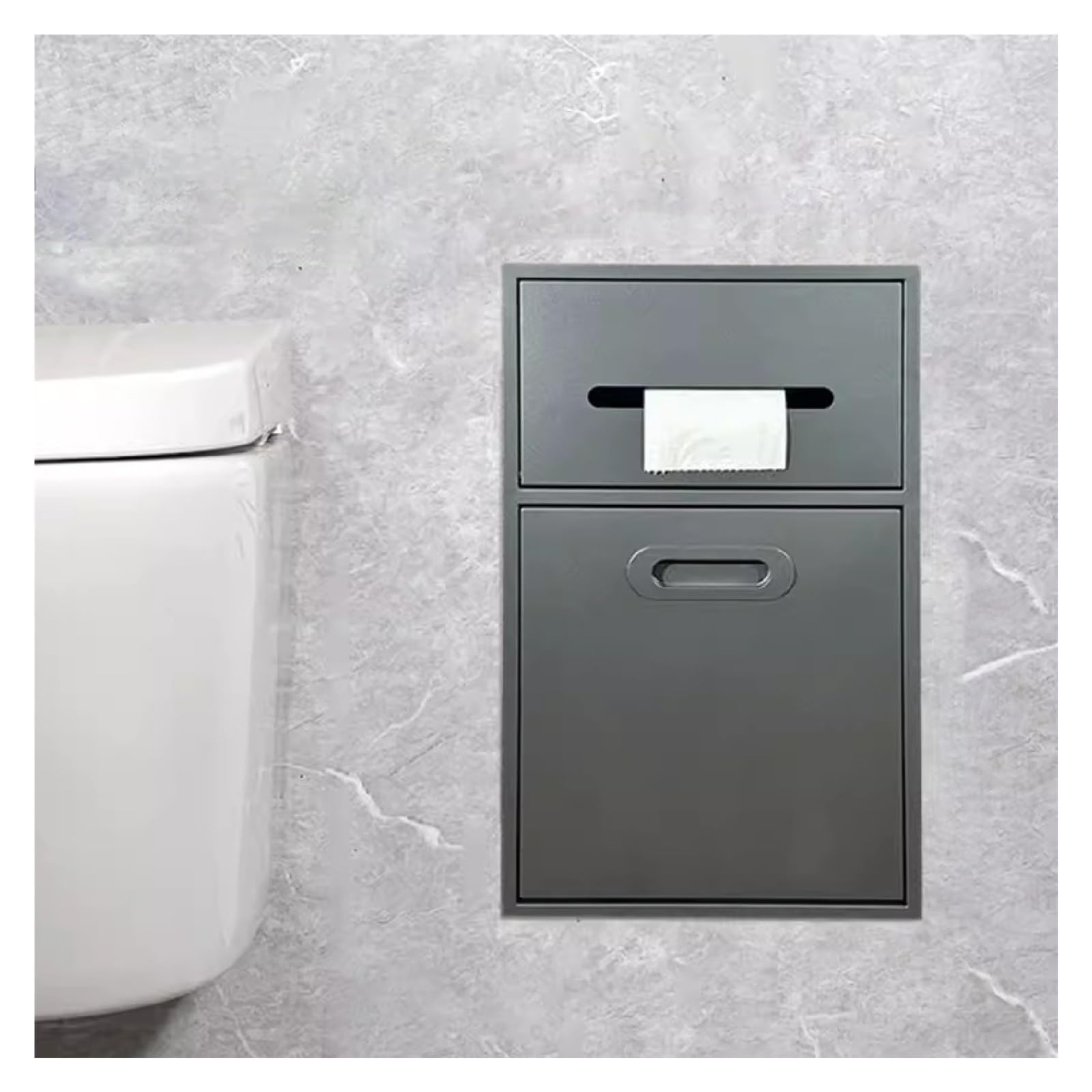 Niche de papier toilette encastrée blanche en acier inoxydable pour WC et salle de bain