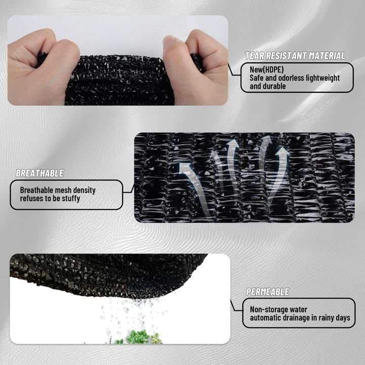 Malla para sombra de plantas 70% Cool Area para proteger perreras y coches 7