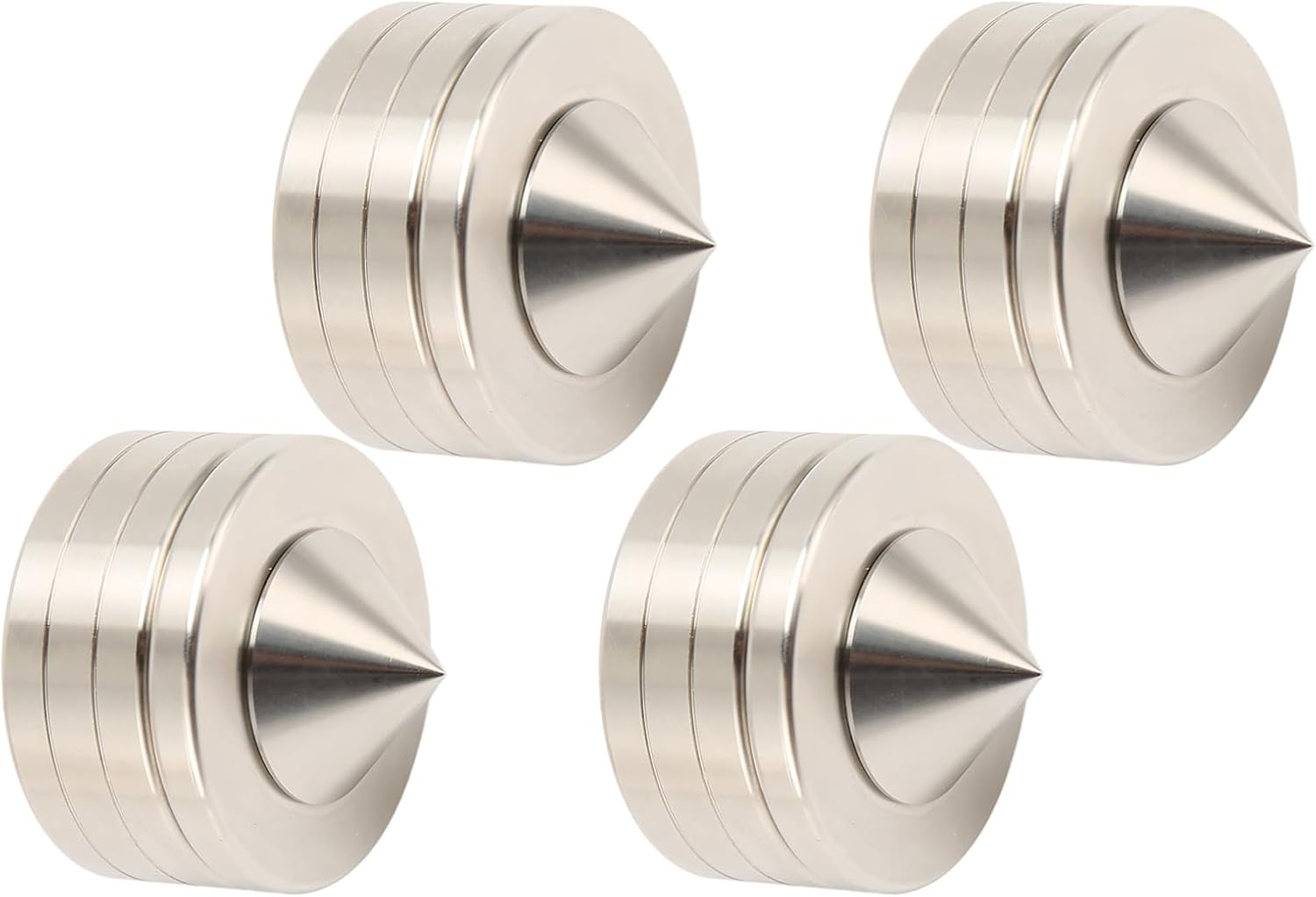 Speaker Spikes, Height Adjustable Isolation Feet with Anti Slip Stainless Steel Base for HiFi Equipment CD DAC Recorder with 4 Pack Set