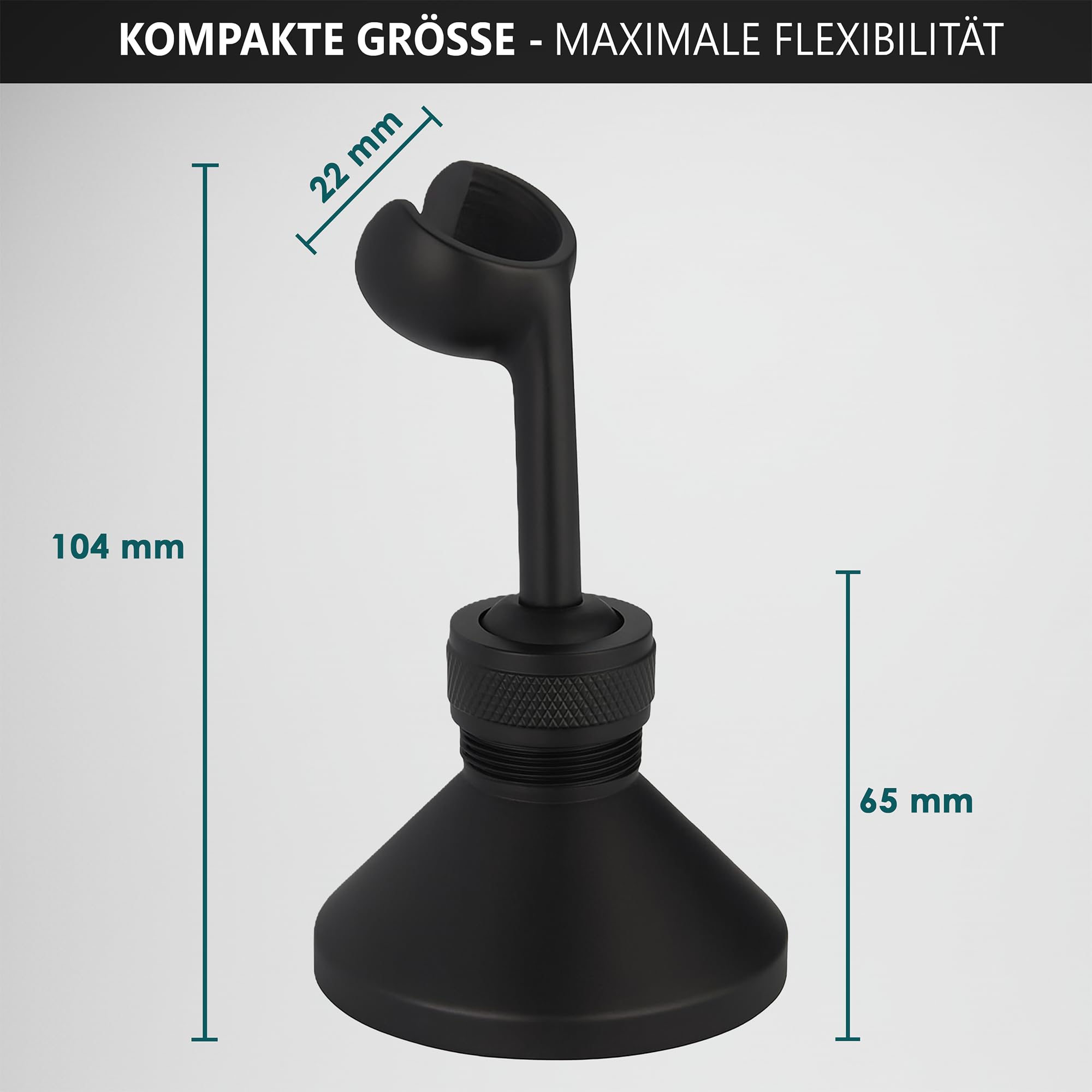 Supporto per doccia magnetico, girevole a 360°, materiale robusto e durevole, perfetto per furgoni/camper/furgoni, resistente all'acqua e alla ruggine, sicuro e antiscivolo (nero opaco)