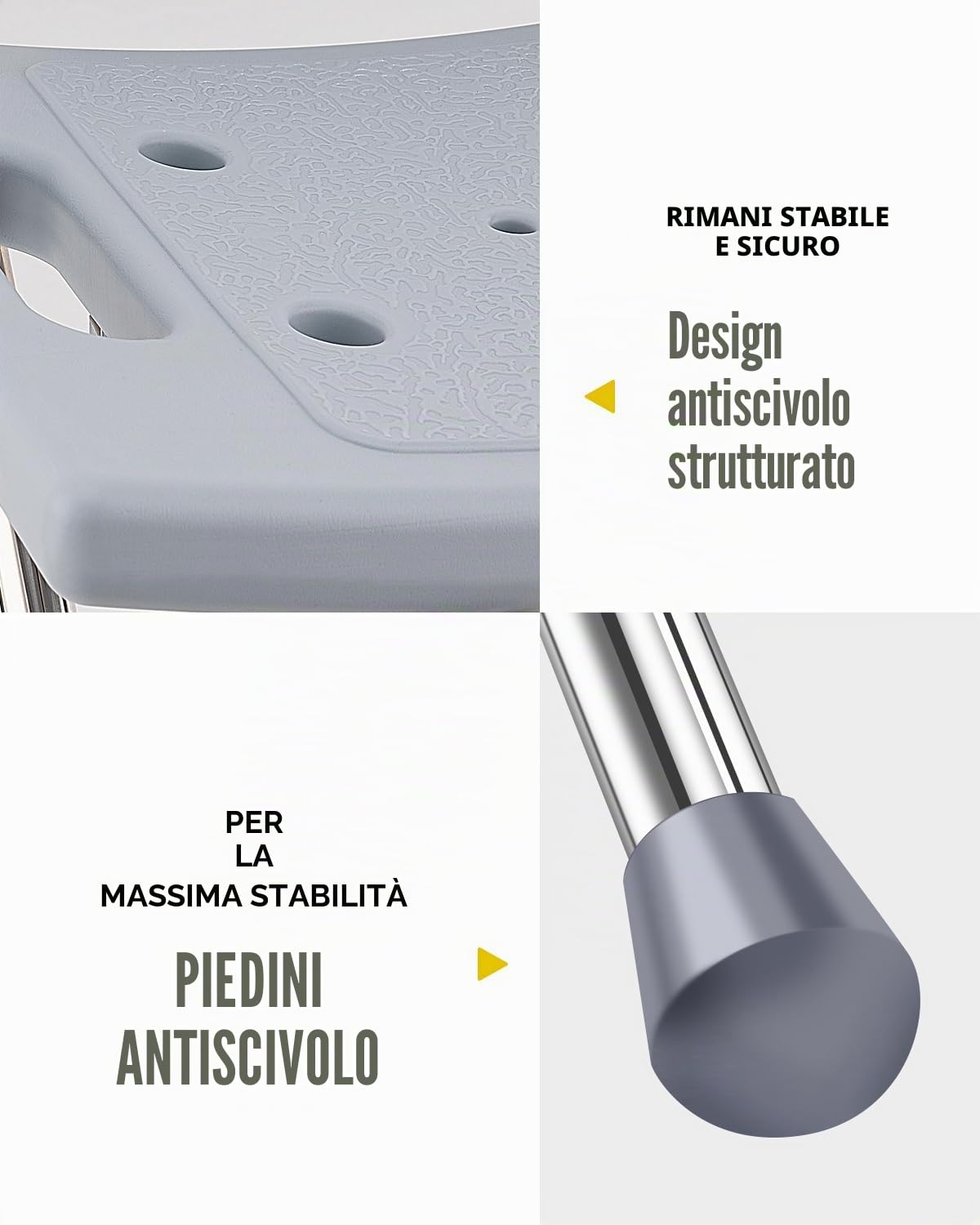 Sgabello per doccia pieghevole, sedia per doccia interna, sedia da bagno per vasca, sgabello per doccia per anziani, capacità di peso 180 kg