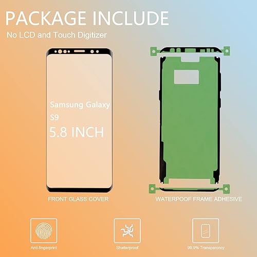 Miniatura 5 de Kit de reparación de vidrio frontal para Samsung Galaxy S9, reemplazo de pantalla de vidrio exterior, incluye adhesivo de marco, pegamento
