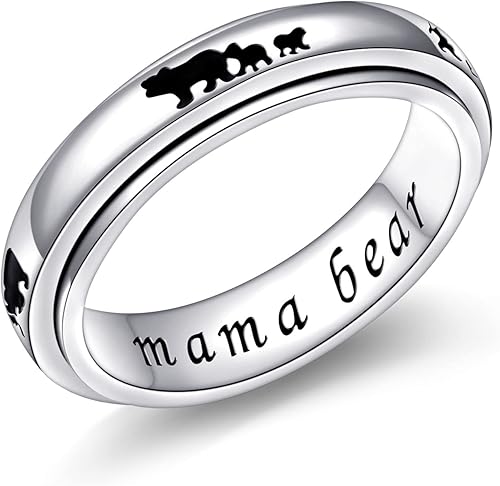 Anillo giratorio de plata de ley S925 con texto en inglés "Faith Hope Love", anillo inspirador antiansiedad