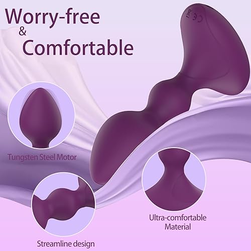 Miniatura 2 de Vibrador de enchufe anal, masajeador de próstata, juguetes masculinos, masturbador femenino de vibración de 10 frecuencias, control remoto y