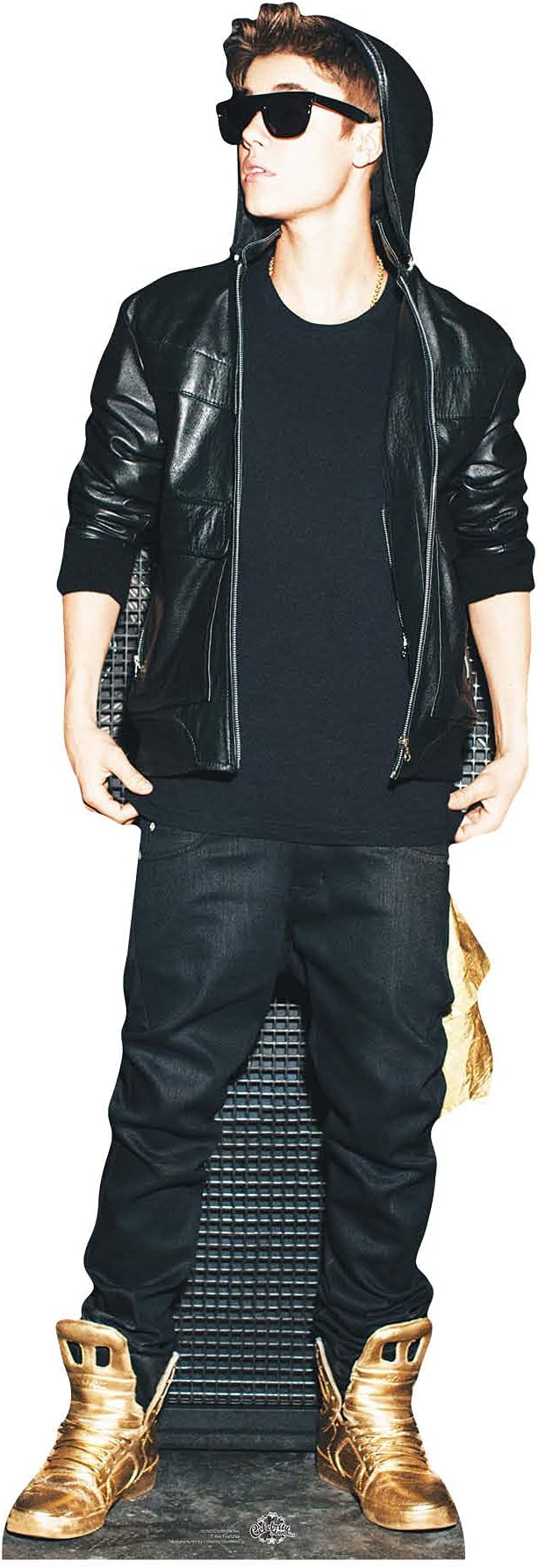 Star Cutouts SC581 Justin Bieber Hoodie & Gold Shoes Lifesize Cardboard Cutout – Music Fan Display, Party Decoration & Collector Gift