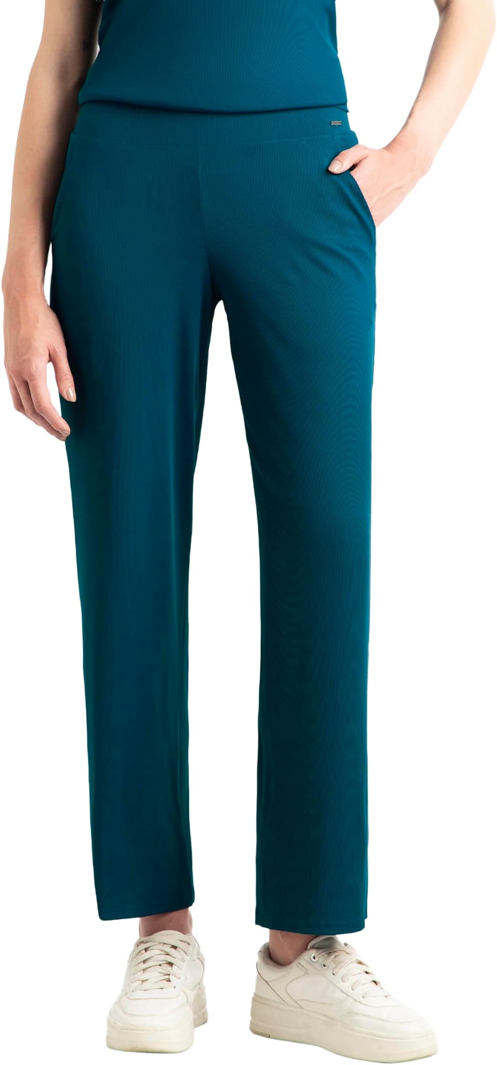 WZ21 Women's Microfiber Elastane Stretch Regular Fit Wide Leg Pants