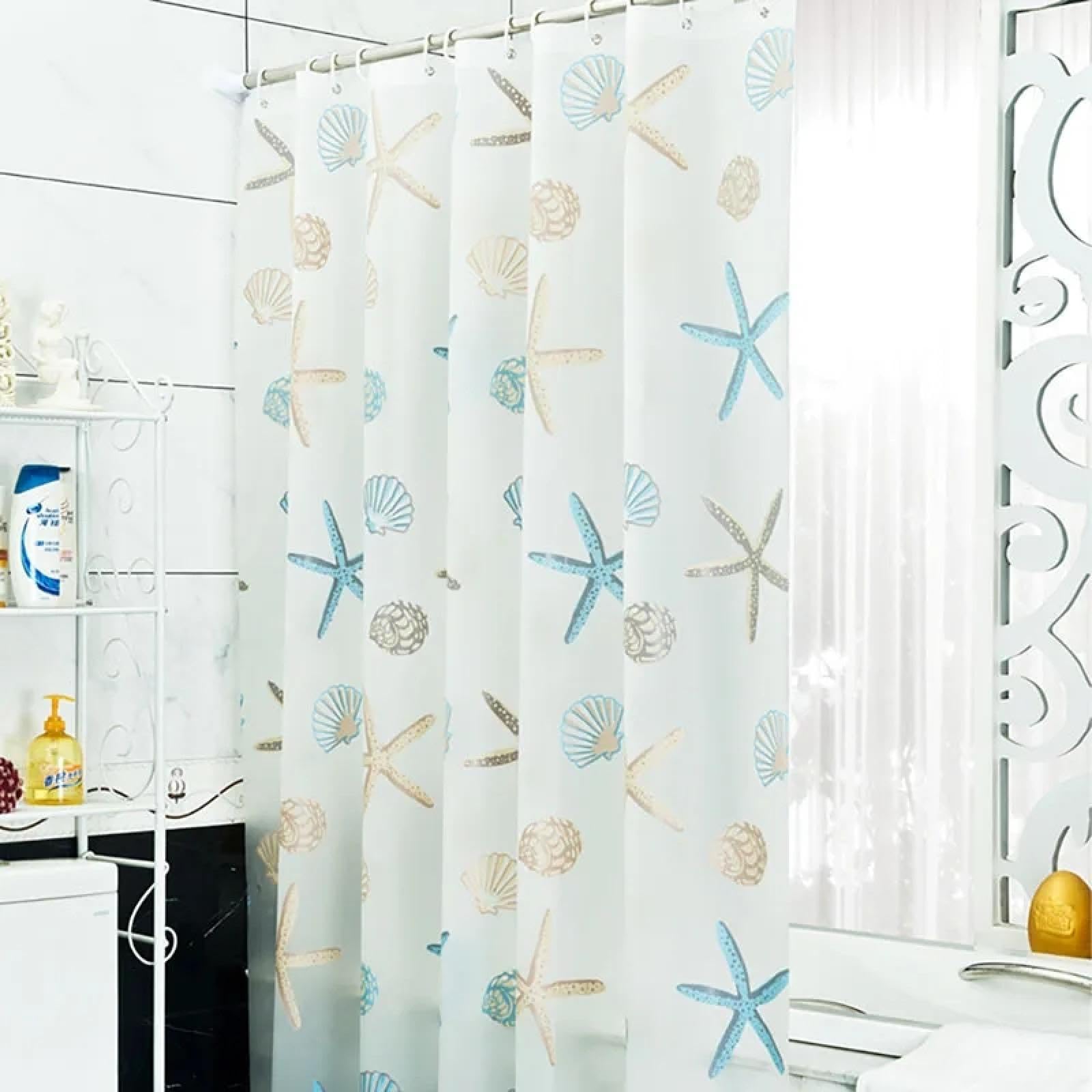 Rideau de douche imperméable motif hibiscus 91x213cm pour salle de bain anti-moisissure
