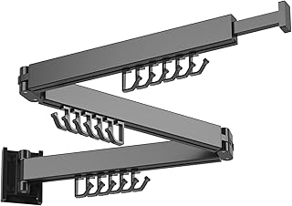 Clothes Drying Rack,Laundry Drying Rack Wall Mount,ZdwCyl Space Saver Clothes Rack,Retractable ,Collapsible(Tri-Fold), for...