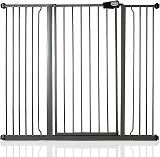 Bettacare Child and Pet Gate, 126.7cm - 134.3cm, Slate Grey, Extra Tall Gate 104cm in Height, Pressure Fit Stair Gate, Baby Gate and Suitable for Dog Gate or Pet Barrier, Easy Installation