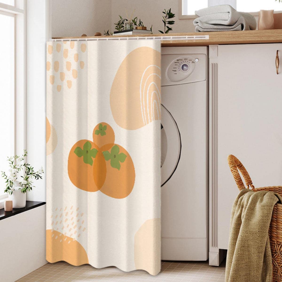 Nordycka pyłoszczelna zasłona do szafy pralka krótka zasłona kuchenna bez dziurkowania pół zasłony zasłona na drzwi poliester - kolor 10,70 x 100 cm