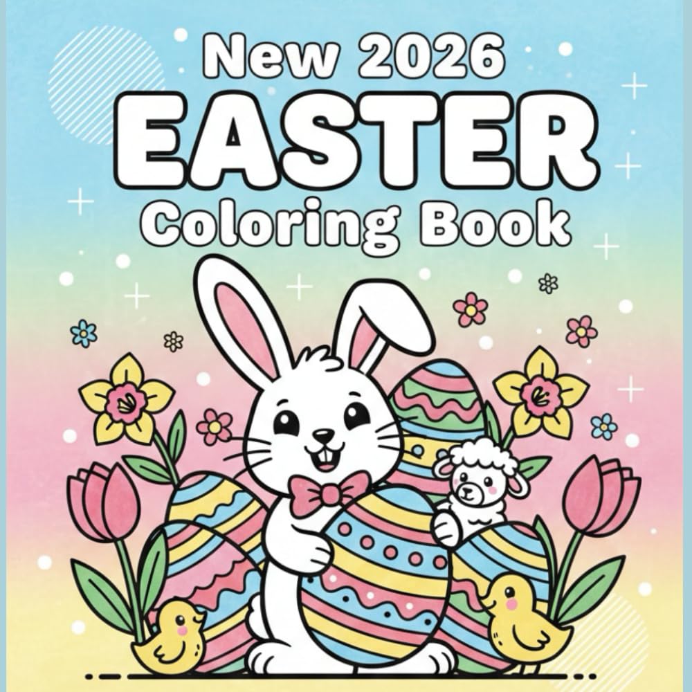New 2026 Easter Coloring Book: Simple Easter-Themed Large Print Coloring Pages for Adults and Seniors