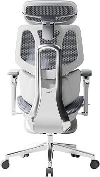 Hbada X7 Smart Ergonomic Chair, Office Chair, with Fully Automated Lumbar Tracking, 4D Adjustable Headrest, 720  Adjustable Armrests, Ventilated Seat Cushion, Swivel, Grey
