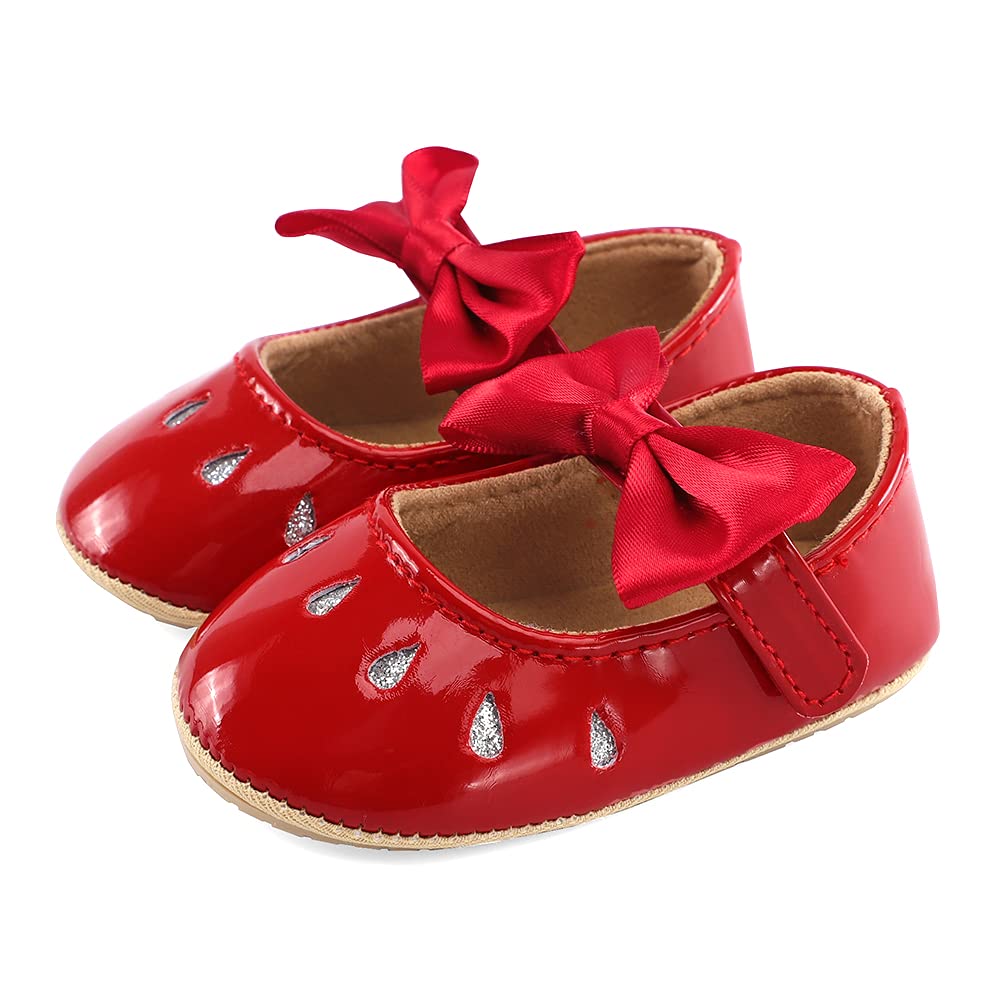 LACOFIA Baby Girls Anti-Slip First Walking Shoes Infant Bowknot Mary Jane Princess Party Shoes Prewalkers — view 22