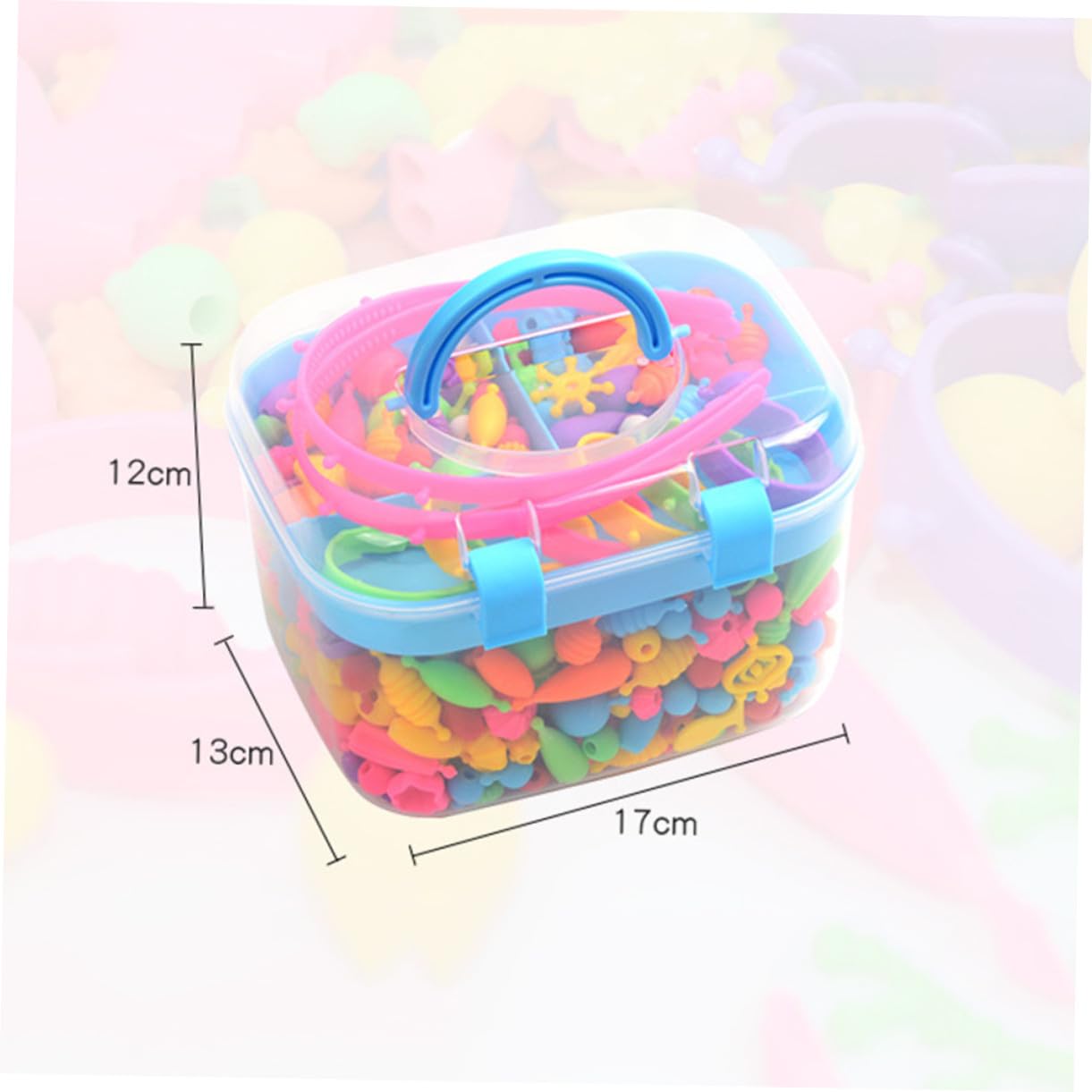 GALPADA 1 boîte Coffret Perles DIY Garçon Fille avec Perles Plastique Colorées Boîte Portable Lavable pour Fabrication Bracelet et Collier Créatif Fille Garçon