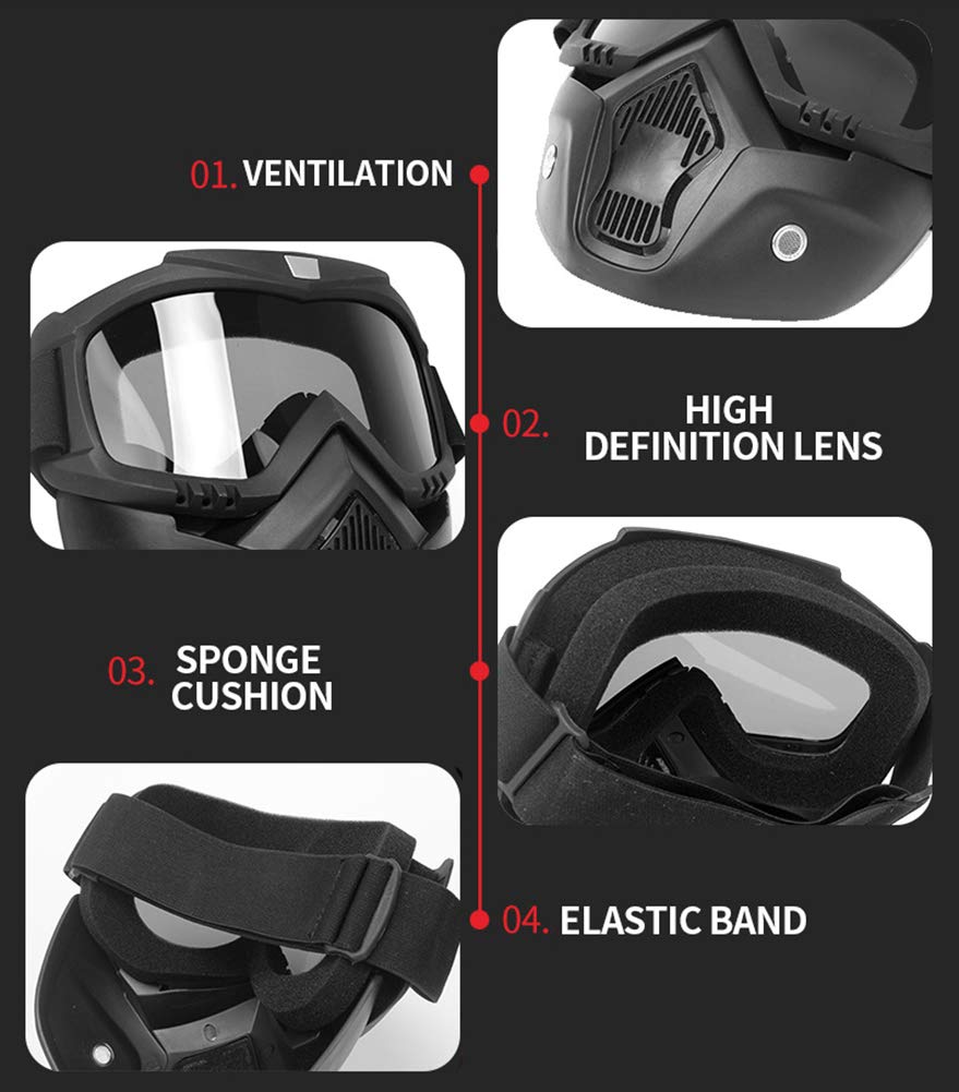 Occhiali Sportivi Con Maschera E Filtro Rimovibili - Argento, Anti-UV, Antigraffio - Per Moto, Sci, Ciclismo, Outdoor - Foto 3