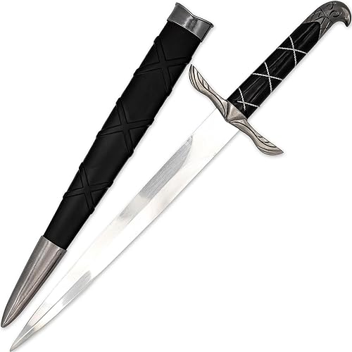 Armory Replicas - Sky Awakening - Daga medieval de acero inoxidable - Recreación histórica de disfraz de caballero cuchillo de cosplay con vaina dura