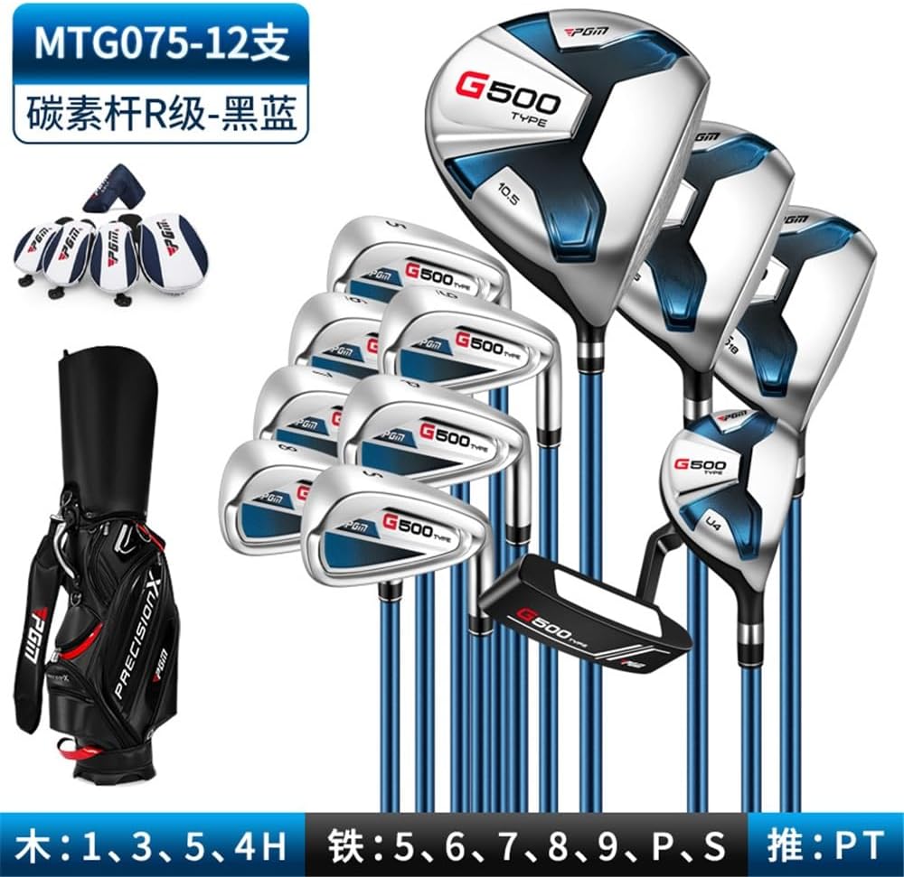 Golf Club Complete Set for Men Beginners, 12/9/4pcs+ Bag, S/R/Stainless Steel Grade, Titanium Alloy No.1 Wood Iron Club Putter
