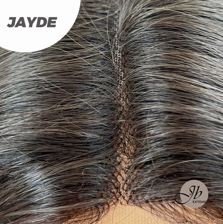 Miniatura 4 de JAYDE - Peluca de encaje frontal de color marrón natural, pelucas largas y rizadas para mujer, pelucas sintéticas naturales para uso diario (pelucas