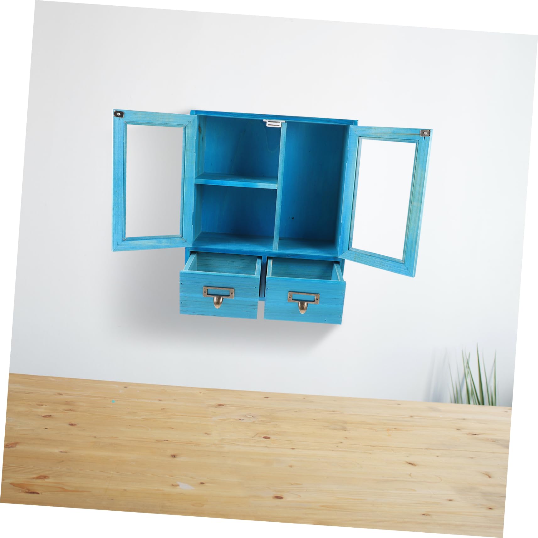 Vintage Wandschrank Aus Holz Mit Doppeltüren Und Griffen Rustikaler Kleiner Wandschrank Zur Wandmontage Vielseitiger Holzkommode Für Schlafzimmer Und Wohnzimmer Einfacher Aufbau