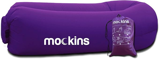 Nevlers Purple Inflatable Lounger Hangout Sofa Bed with Travel Bag Pouch The Portable Inflatable Couch Air Lounger is Perfect for Music Festivals and Camping Accessories Inflatable Hammock