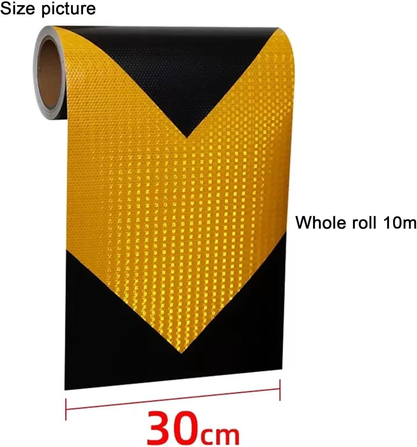 Taśma odblaskowa bezpieczeństwa Taśma odblaskowa z ostrzeżeniem o bezpieczeństwie Klej 30 cm x 10 m, wielokolorowy, samoprzylepny(Black Yellow)