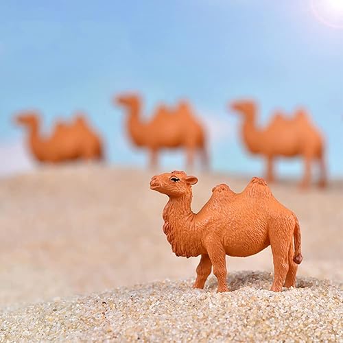 Miniatura 5 de BLAPNK 20 figuras de camello pintadas a mano, estatua de animal en miniatura, figura de camello bactriano, figura de juguete para decoración de