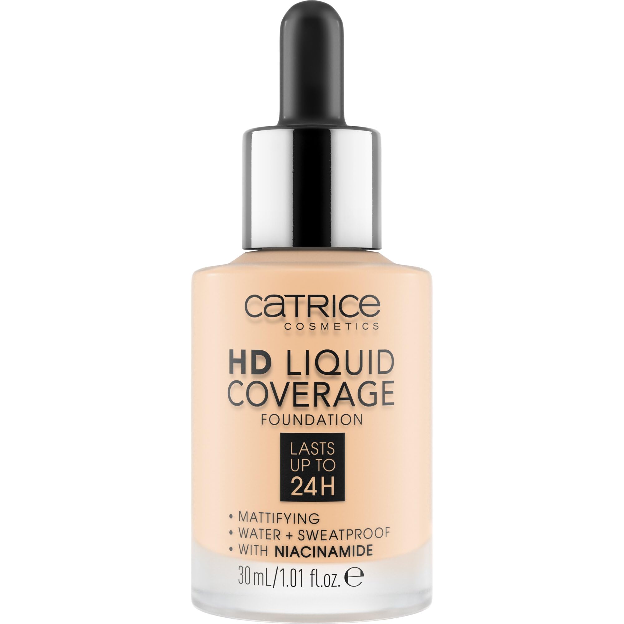 Catrice HD Liquid Coverage Foundation, Nr. 002, Nude, langanhaltend, mattierend, matt, für unreine Haut, vegan, ölfrei, wasserfest, ohne Alkohol, 1er Pack (30ml)