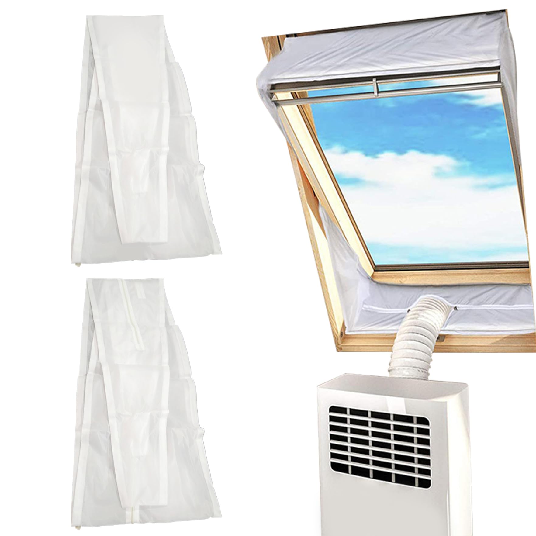 Portable Air Conditioner Window Kit, 75in Windproof Portable AC Window Seal Waterproof Zipper Opening Tape
