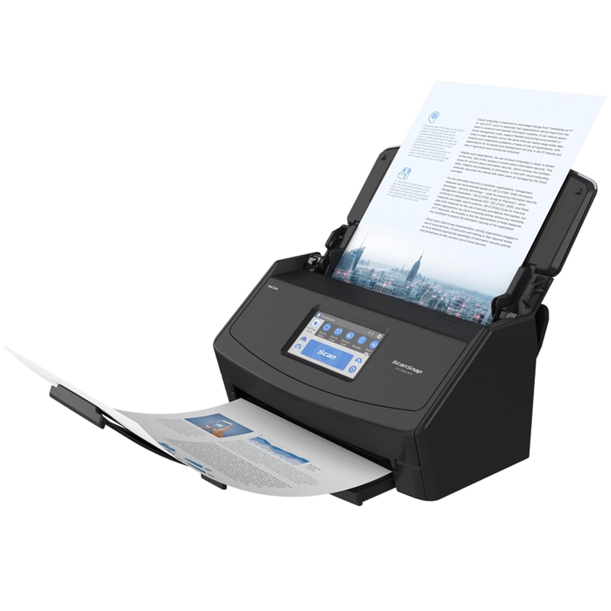 ScanSnap iX1600 Profi-Büroscanner A4 – Hochleistungs-Duplex-Dokumentenscanner mit 50-Blatt ADF, 40 ppm, Touchscreen, WLAN & Cloud-Anbindung, USB 3.2, Schwarz