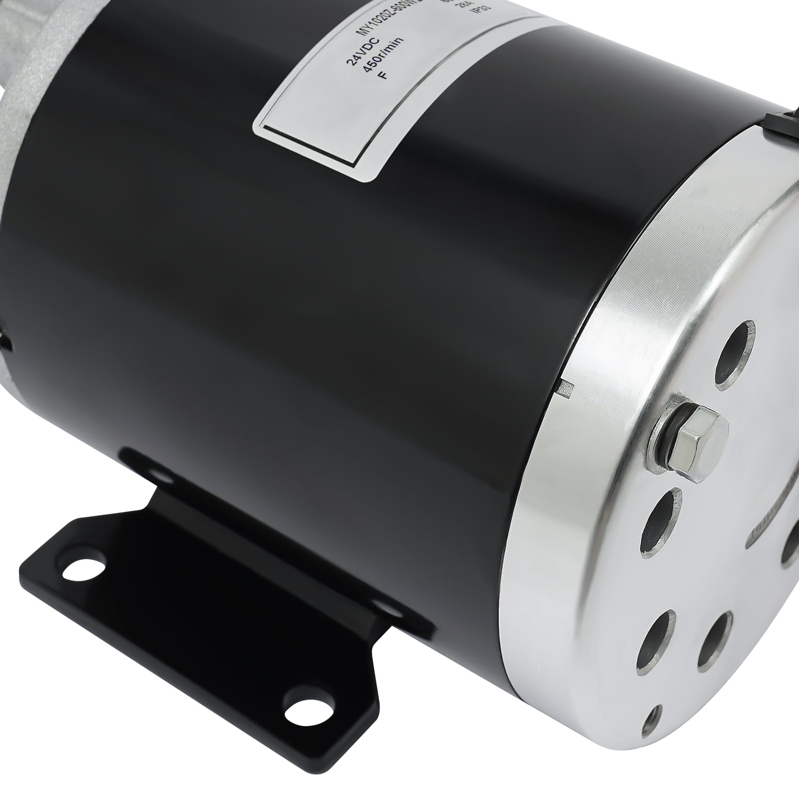 600W Getriebemotor Getriebereduzierung Elektromotor DC Motor mit Untersetzungsverhältnis 1:6,67 450 U/min für Moped Fahrräder Pocket Bike E-Bike (24, Volt)